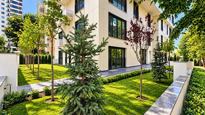 Birlik Apartmanı bahçe ve peyzaj
