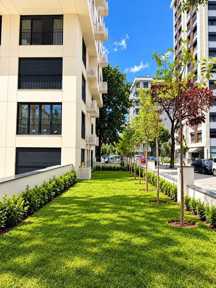 Birlik Apartmanı yeşil alan