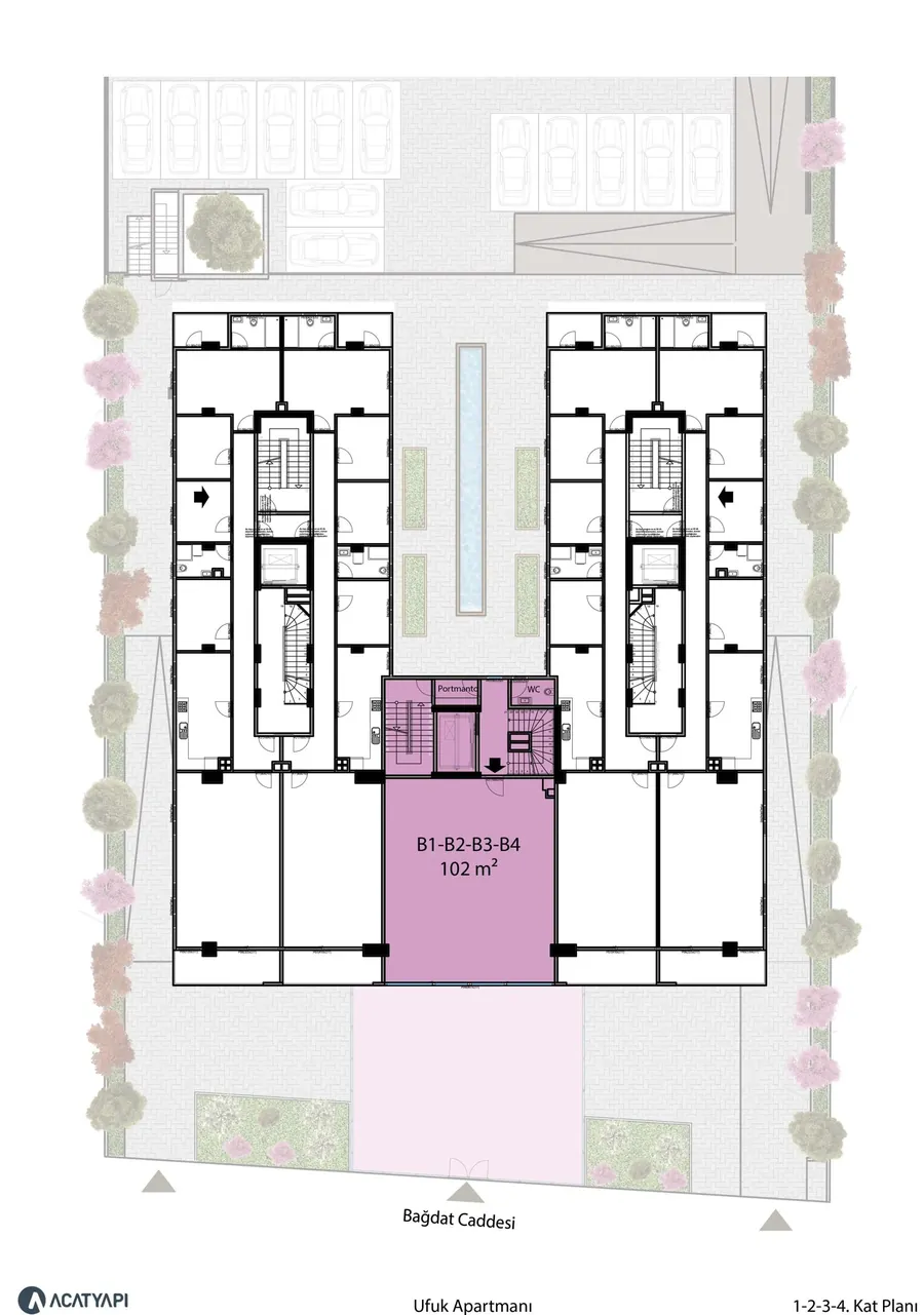 Ufuk Apartmanı 1-2-3-4. kat planı