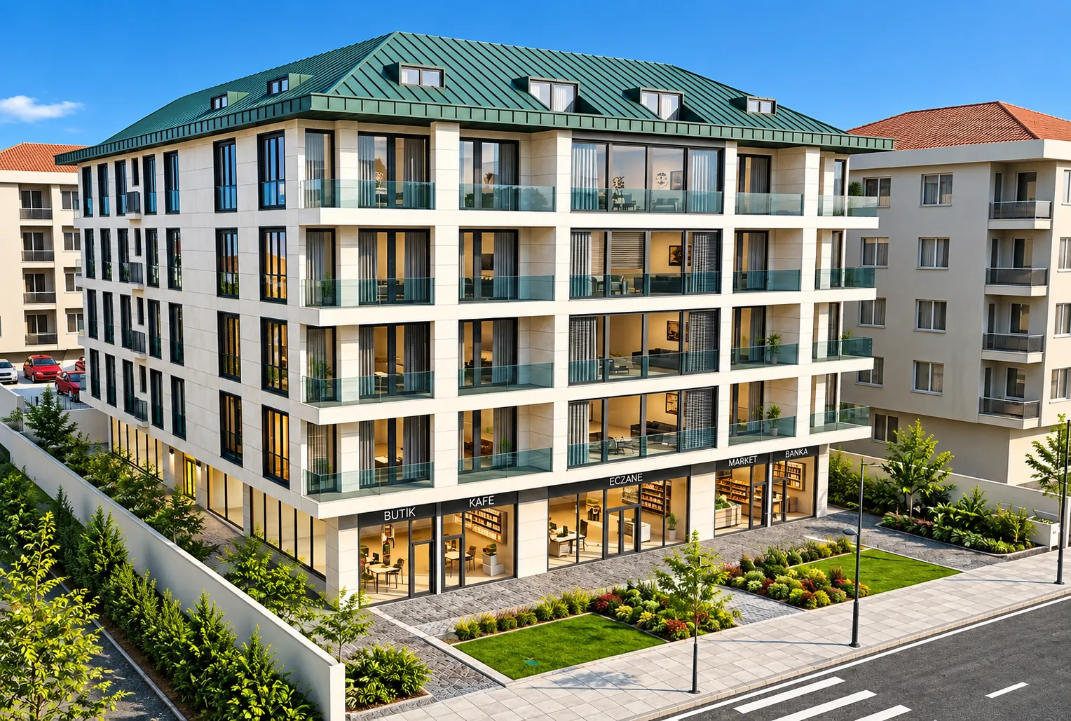 Ufuk Apartmanı mimari görselleştirmesi (render)
